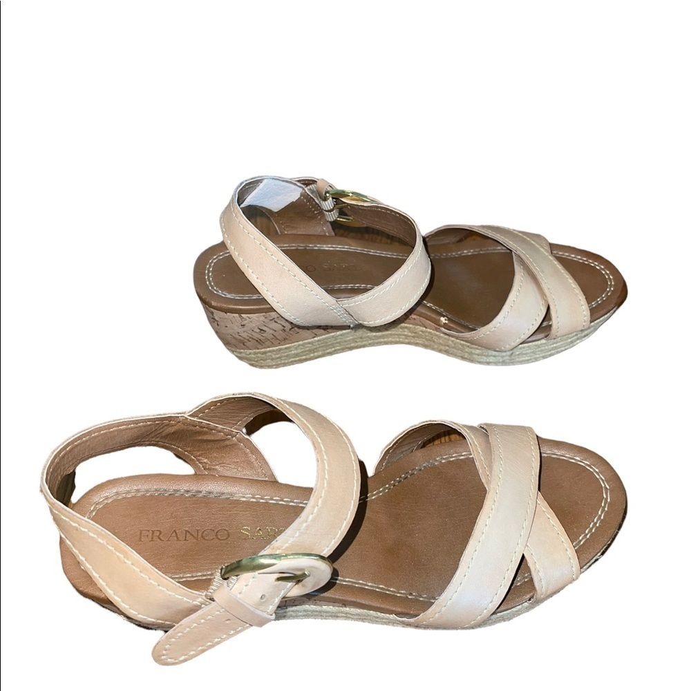 Franco Sarto Wedge Espadrilles. Tan color Size 8 1/2 M - Picture 9 of 13